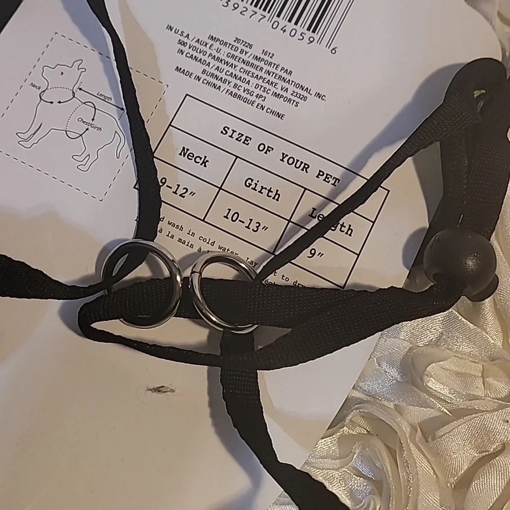 Dog Harness Green And Black Adjustable Harness - Small / Med  Dog
